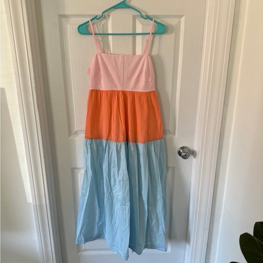 Pastel Colorblock Tank Dress